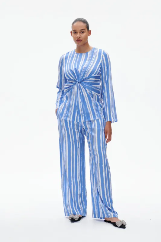 NALA PANTS | Blue Painted Stripe sold by Baum und Pferdgarten