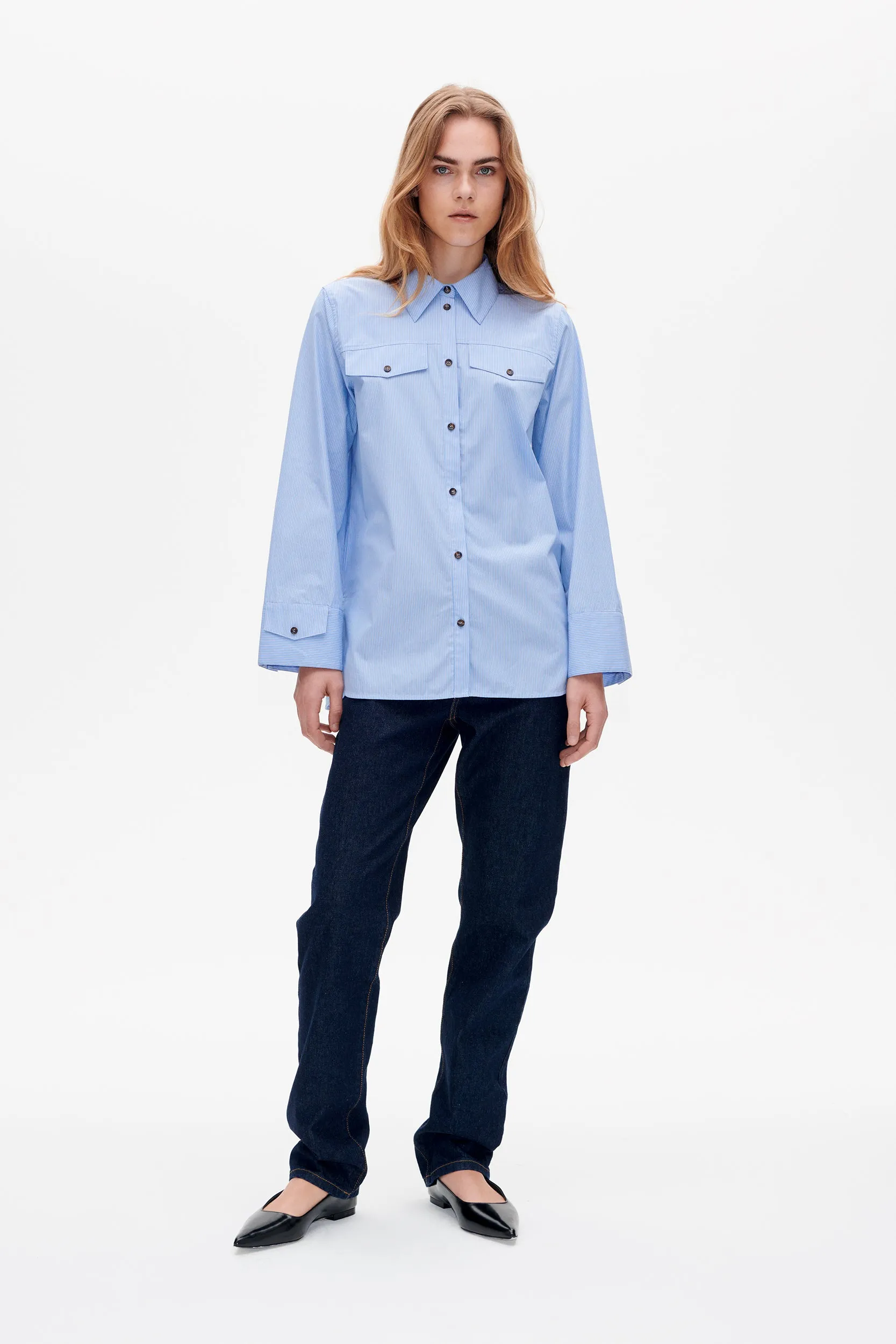 MIRIA SHIRT | Brunnera Blue Stripe sold by Baum und Pferdgarten