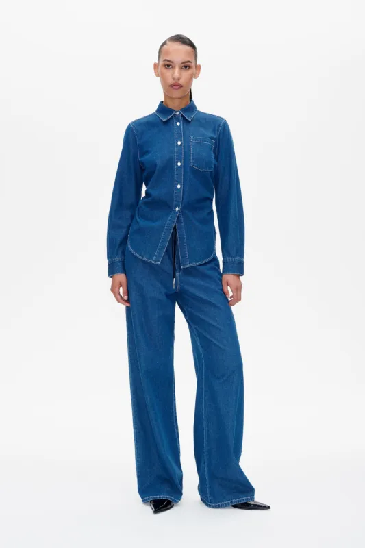 MARIA SHIRT | Light Worn Denim sold by Baum und Pferdgarten