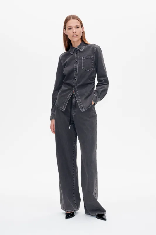 MARIA SHIRT | Black Worn Denim sold by Baum und Pferdgarten