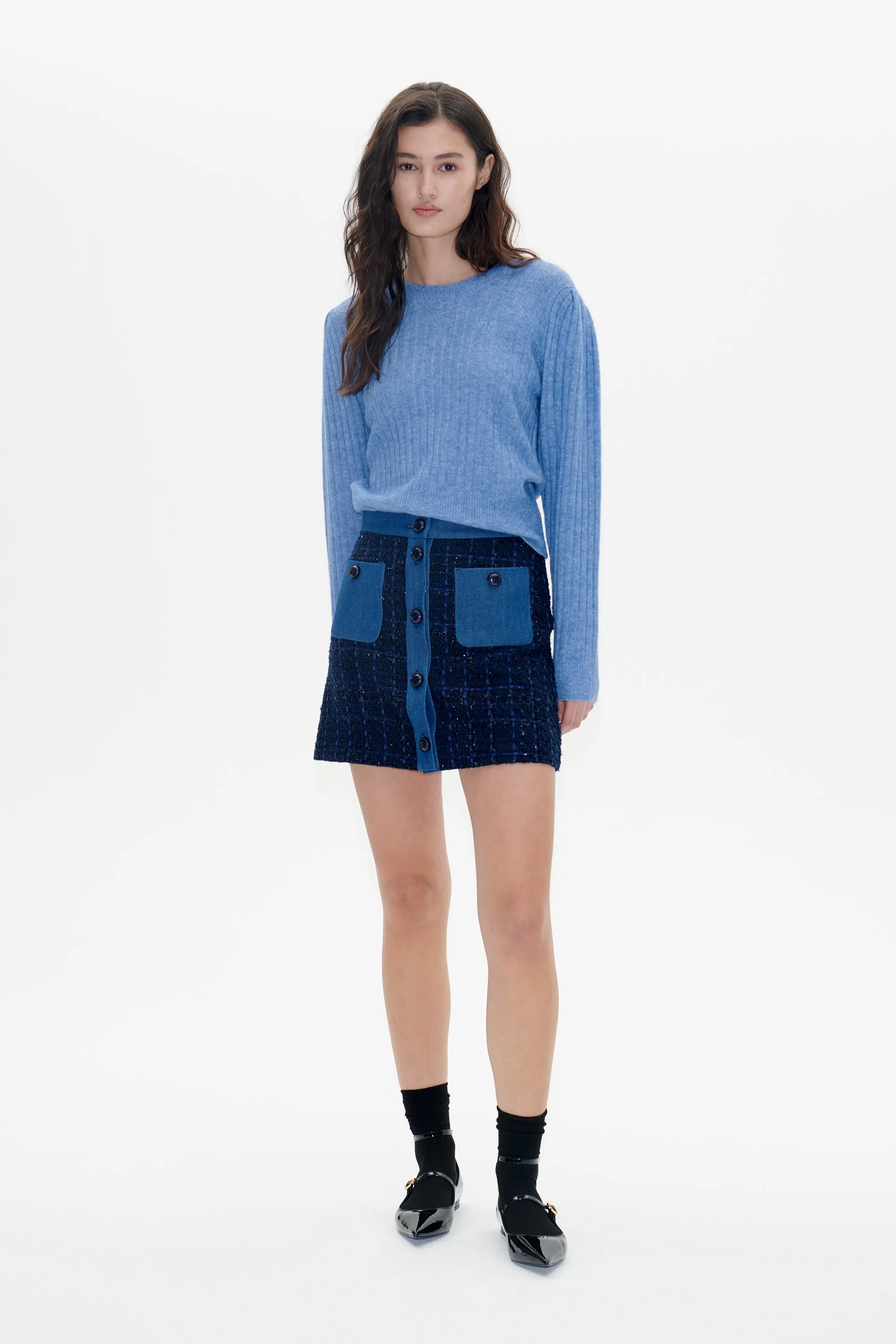 SALME SKIRT | Blue Boucle sold by Baum und Pferdgarten