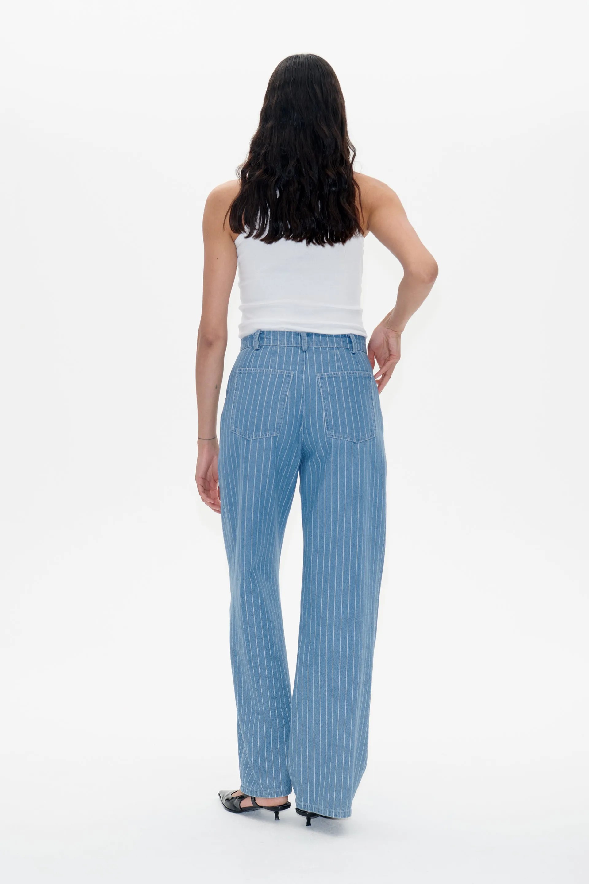 NANNY JEANS | Blue Pinstripe Denim sold by Baum und Pferdgarten product image thumbnail 2