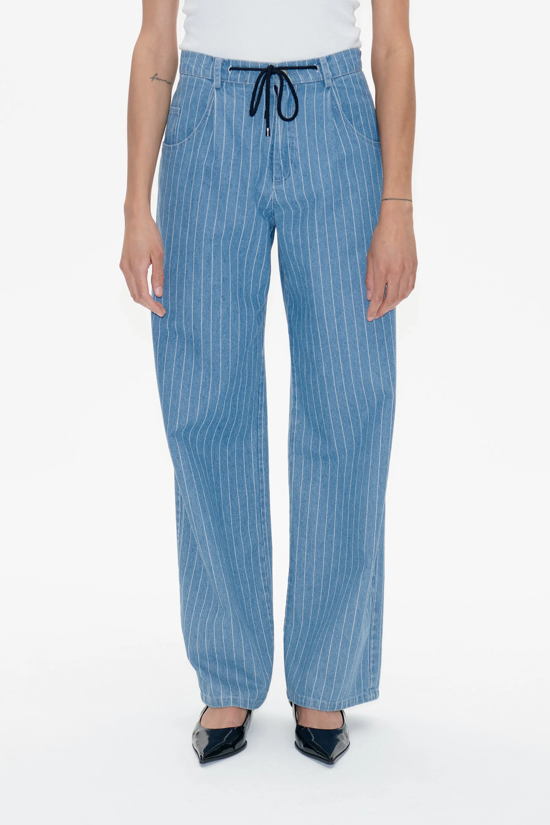NANNY JEANS | Blue Pinstripe Denim sold by Baum und Pferdgarten product image thumbnail 4