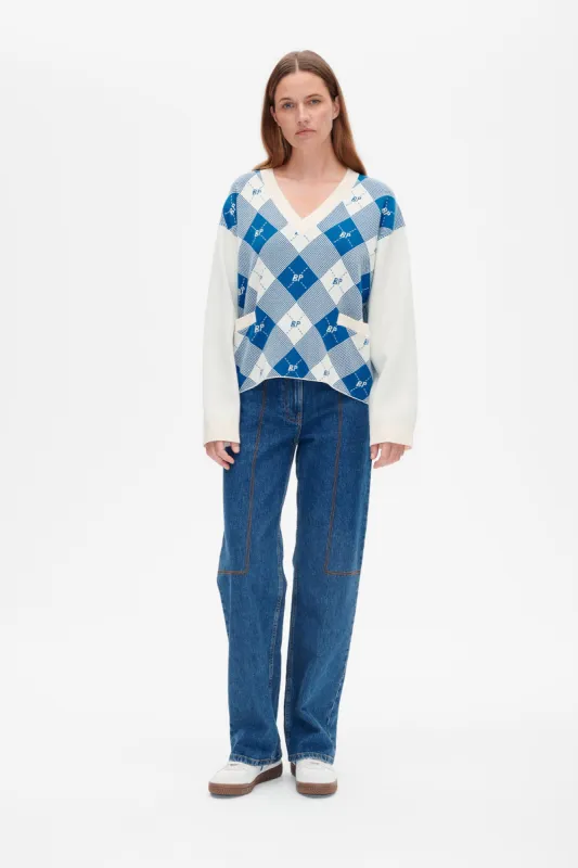 CLOE SWEATER | Federal Blue Check sold by Baum und Pferdgarten