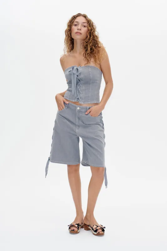 MAOKI SHIRT | Grey Worn Out Denim sold by Baum und Pferdgarten