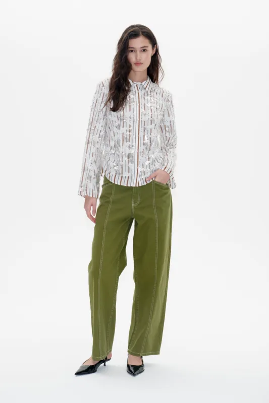 MARLEY SHIRT | White Sequins Stripe sold by Baum und Pferdgarten