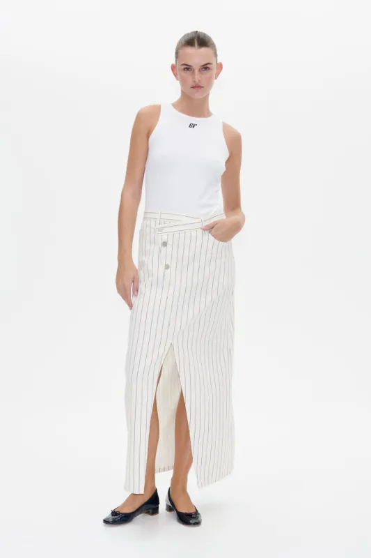 SIGGE SKIRT | White Sand Pinstripe made by Baum und Pferdgarten