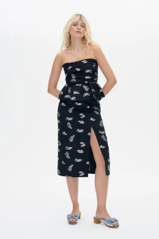 MARIE BLOUSE | Black Bouquet Jacquard sold by Baum und Pferdgarten