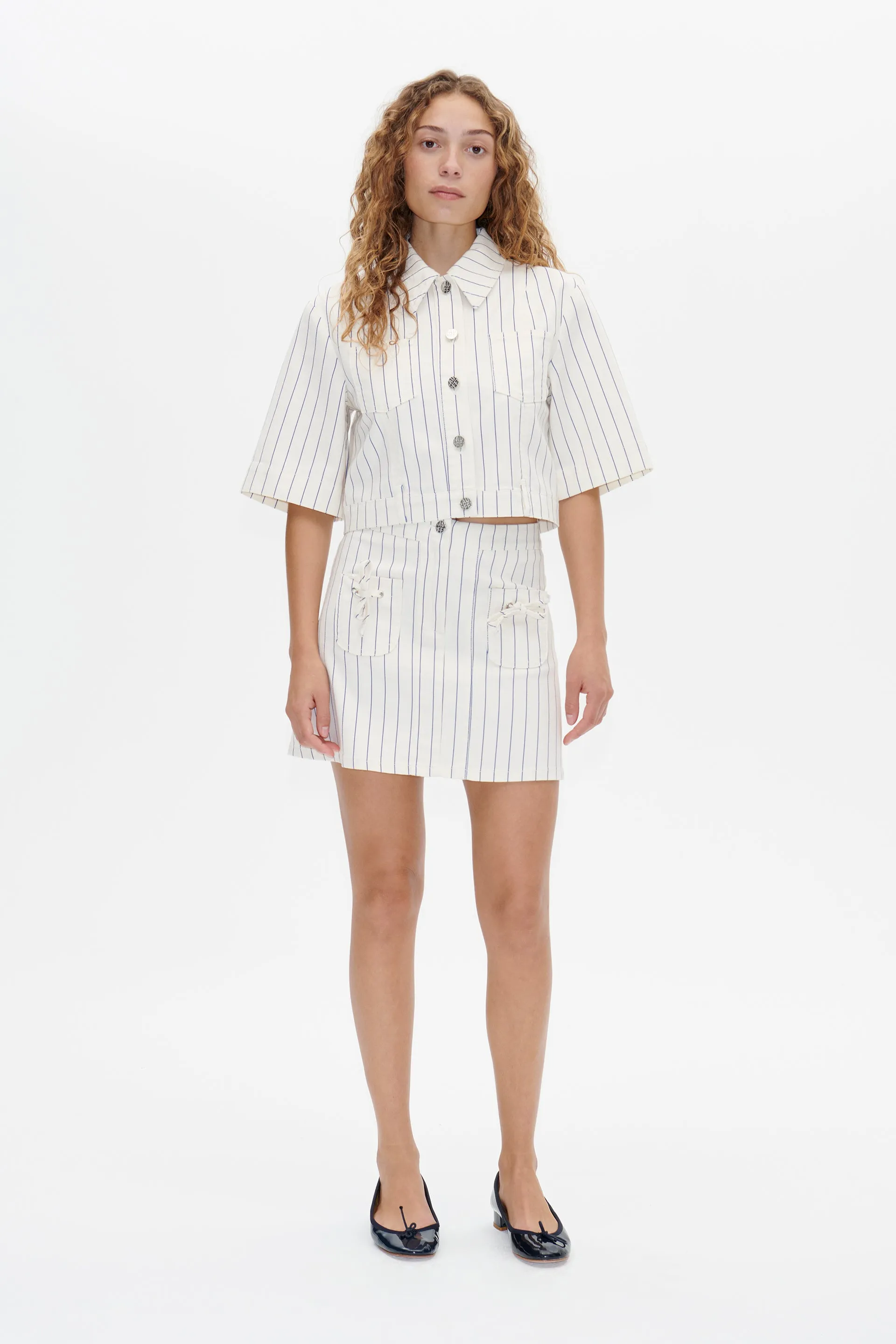MAJSA SHIRT | White Sand Pinstripe sold by Baum und Pferdgarten