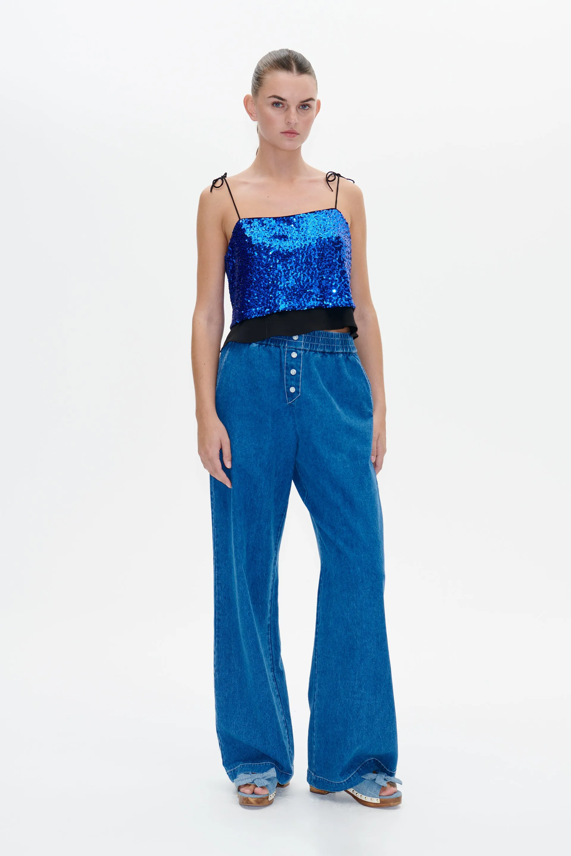 JOVANA TOP | Bluing Sequins sold by Baum und Pferdgarten