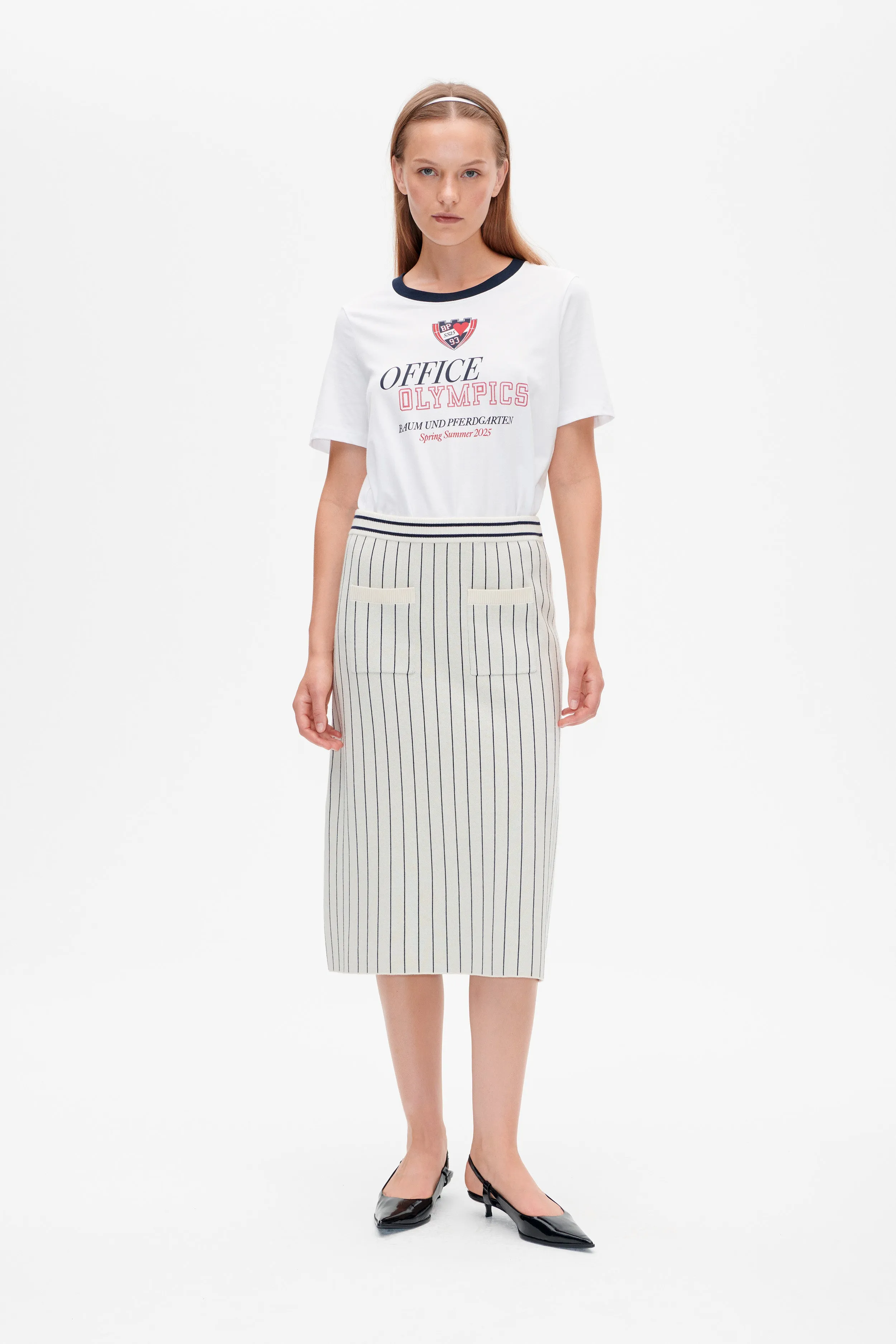 CELIE SKIRT | Creme Navy Stripe sold by Baum und Pferdgarten