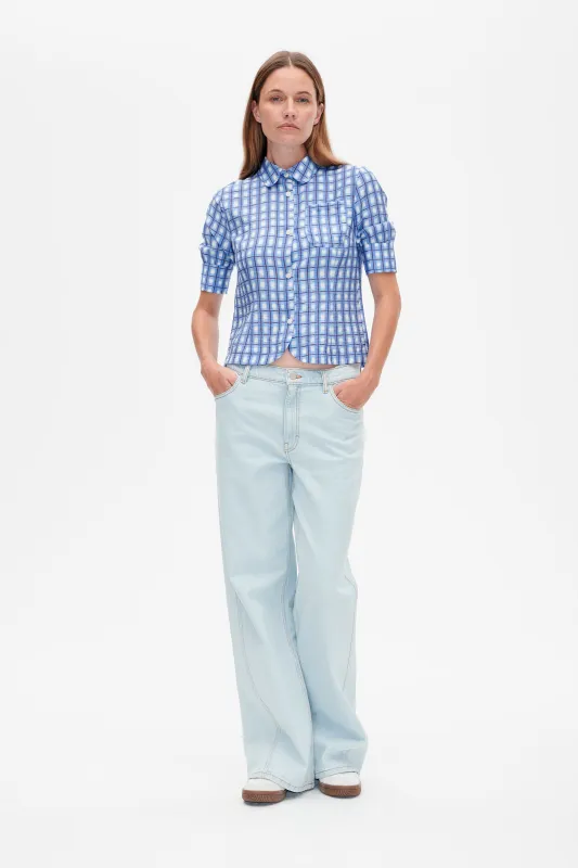 MELAYA SHIRT | Blue Painted Check sold by Baum und Pferdgarten