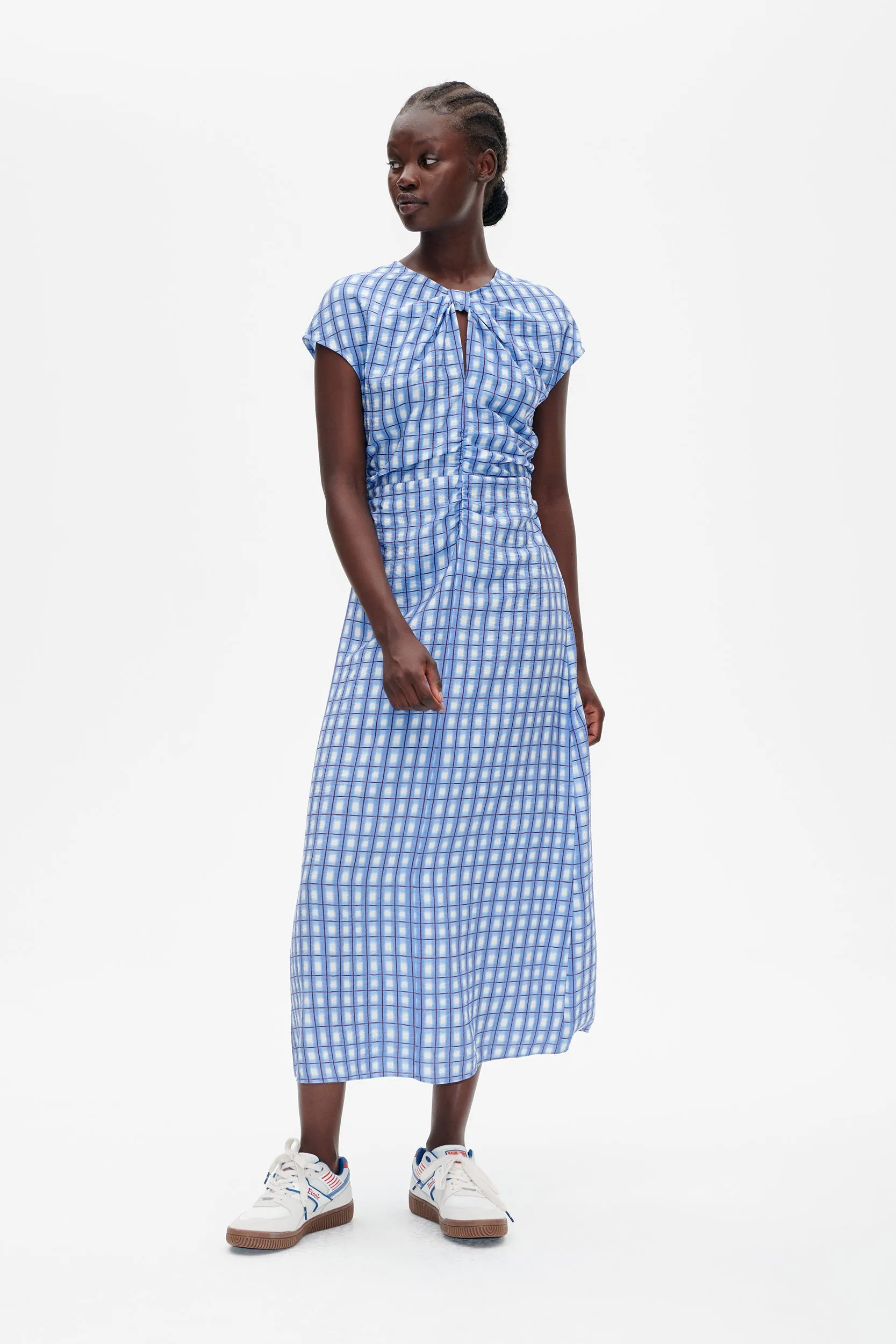 AKEYLA DRESS | Blue Painted Check sold by Baum und Pferdgarten