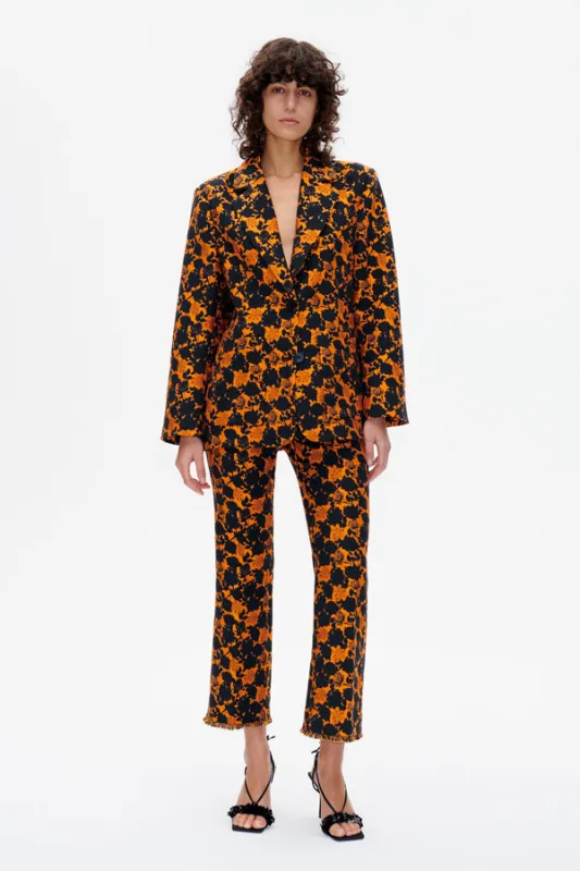 BIA JACKET | Orange Black Flower sold by Baum und Pferdgarten