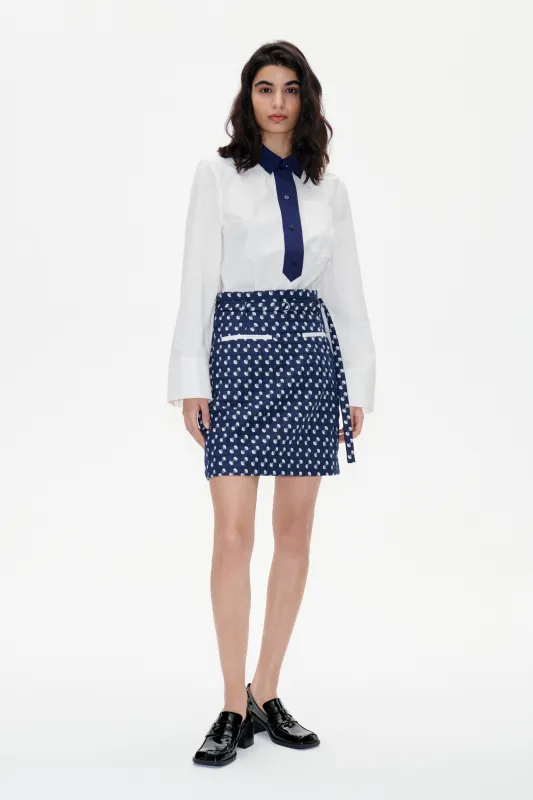 SOCORRA SKIRT | Blue Jacquard Dot sold by Baum und Pferdgarten