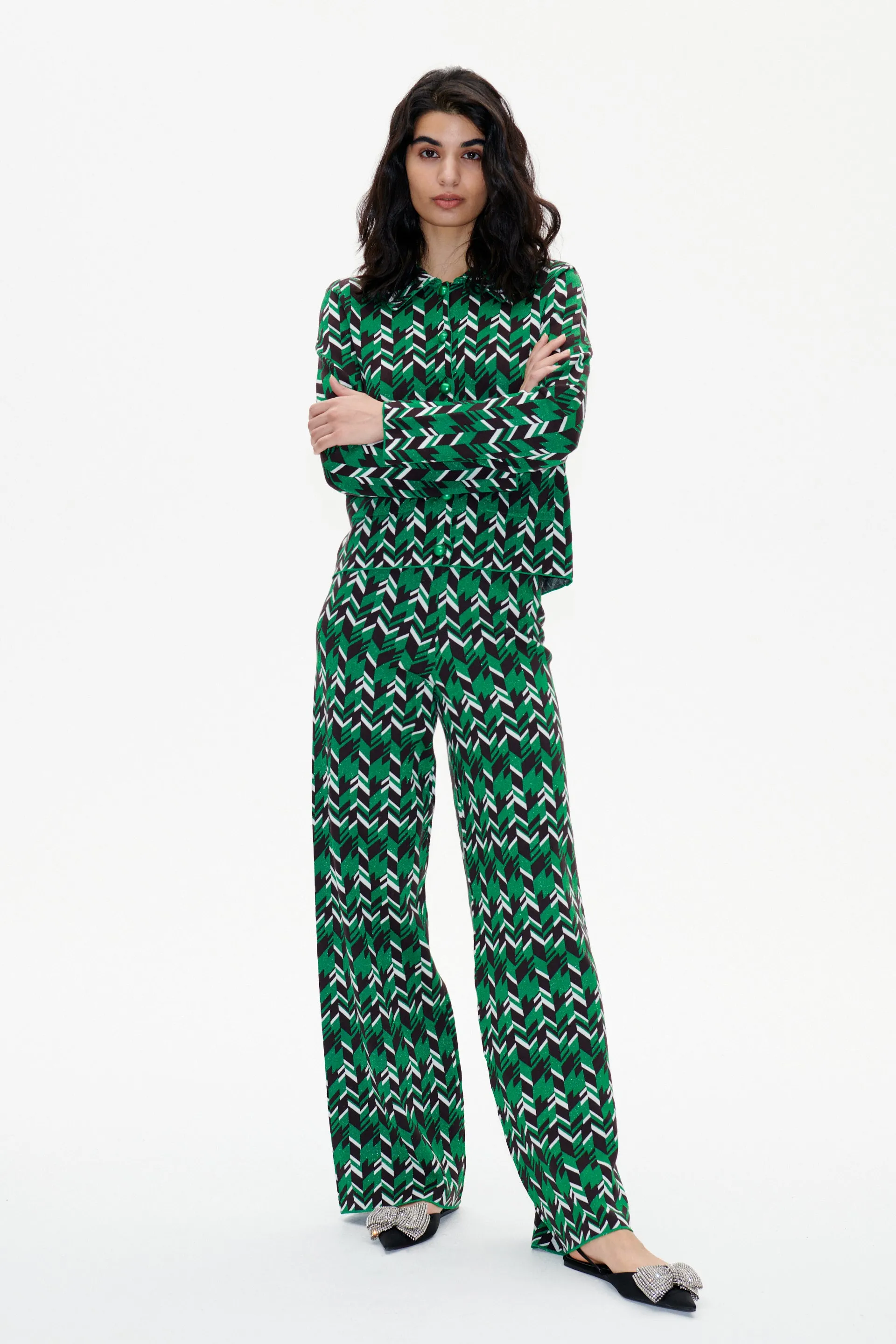 CABERY PANTS | Green Geometric sold by Baum und Pferdgarten