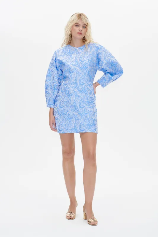 AMYRA DRESS |  Blue Rose Jacquard made by Baum und Pferdgarten