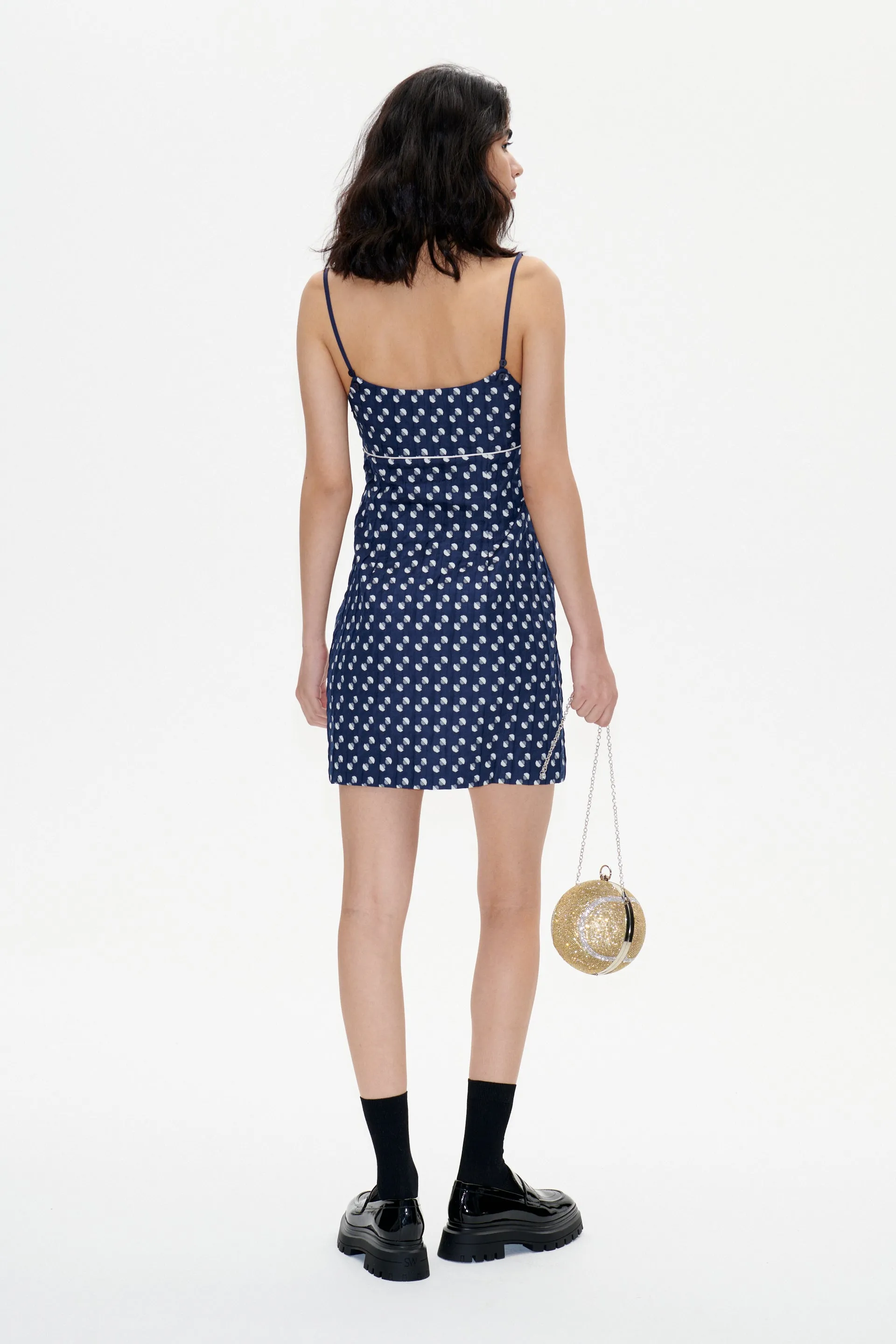 ALVERA DRESS | Blue Jacquard Dot sold by Baum und Pferdgarten product image thumbnail 2