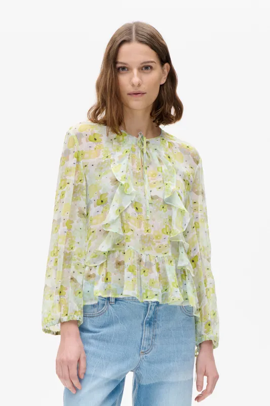 MIKAELA BLOUSE | Sunny Lime Flower sold by Baum und Pferdgarten
