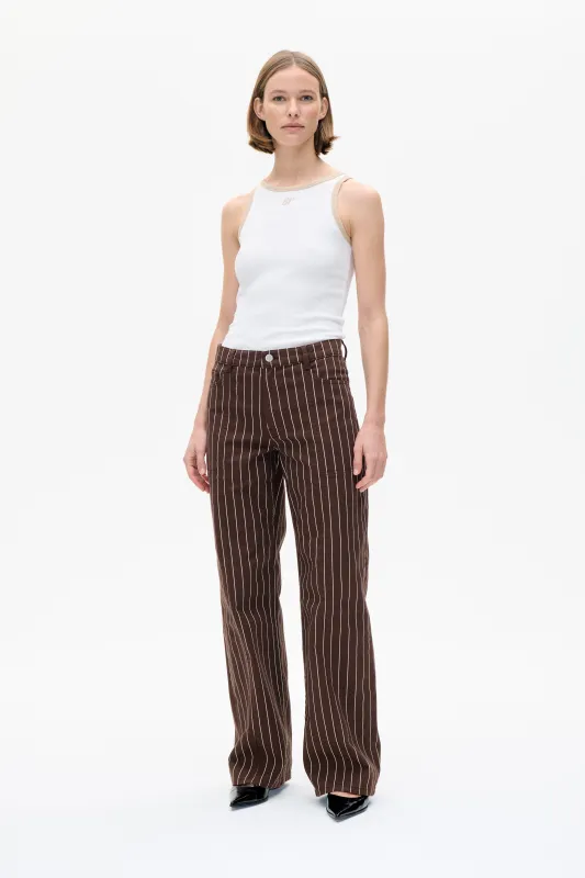 NOLIA JEANS | Creme Brown Pinstripe sold by Baum und Pferdgarten