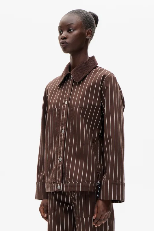BENILDA JACKET | Creme Brown Pinstripe sold by Baum und Pferdgarten