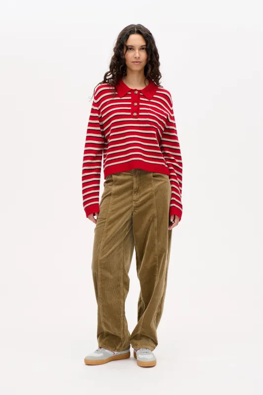 CORI SWEATER | Crimson Red Stripe sold by Baum und Pferdgarten