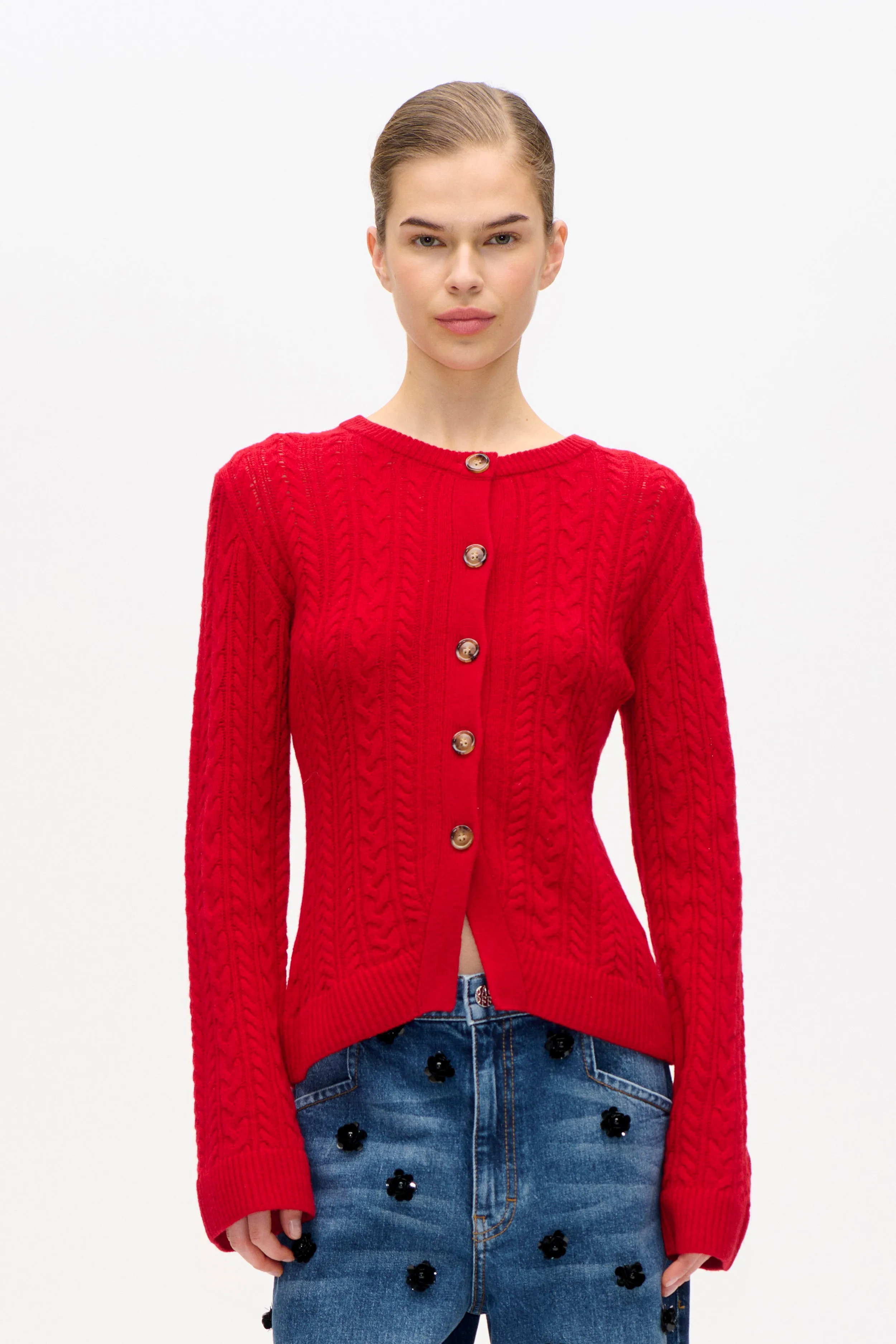 CLARAH CARDIGAN | Crimson Red sold by Baum und Pferdgarten