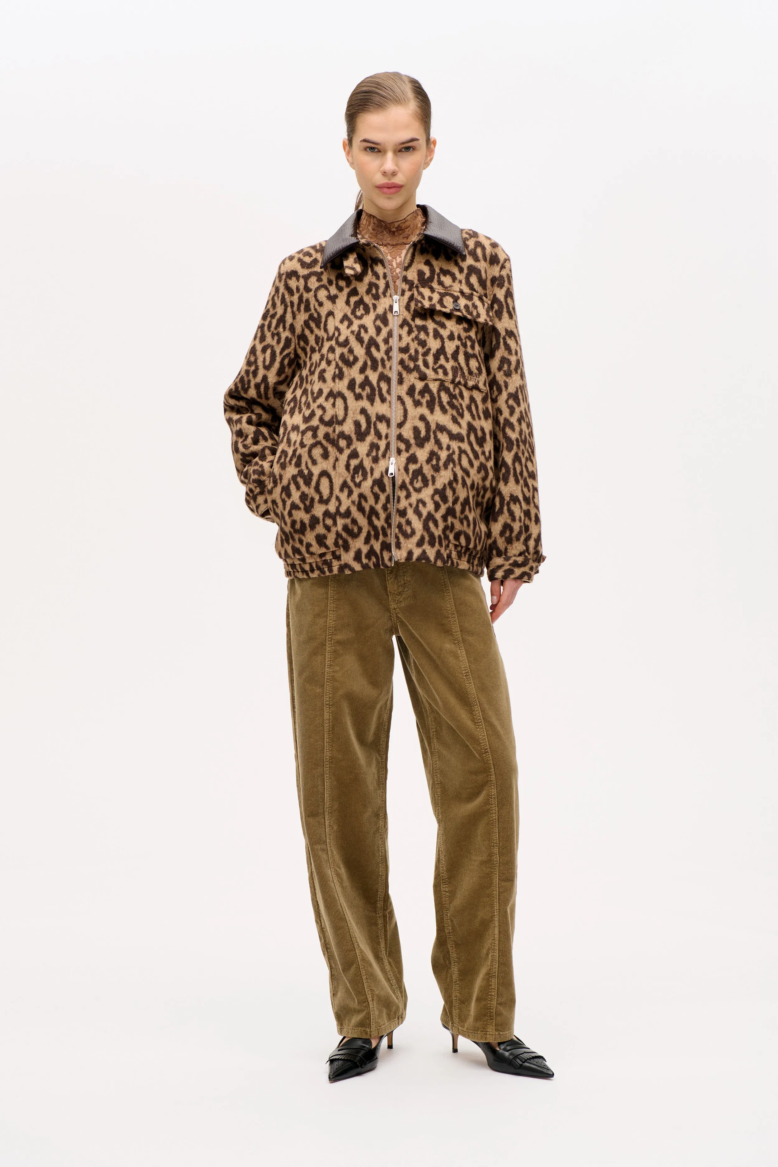 BELINE JACKET | Wool Camel Leopard sold by Baum und Pferdgarten