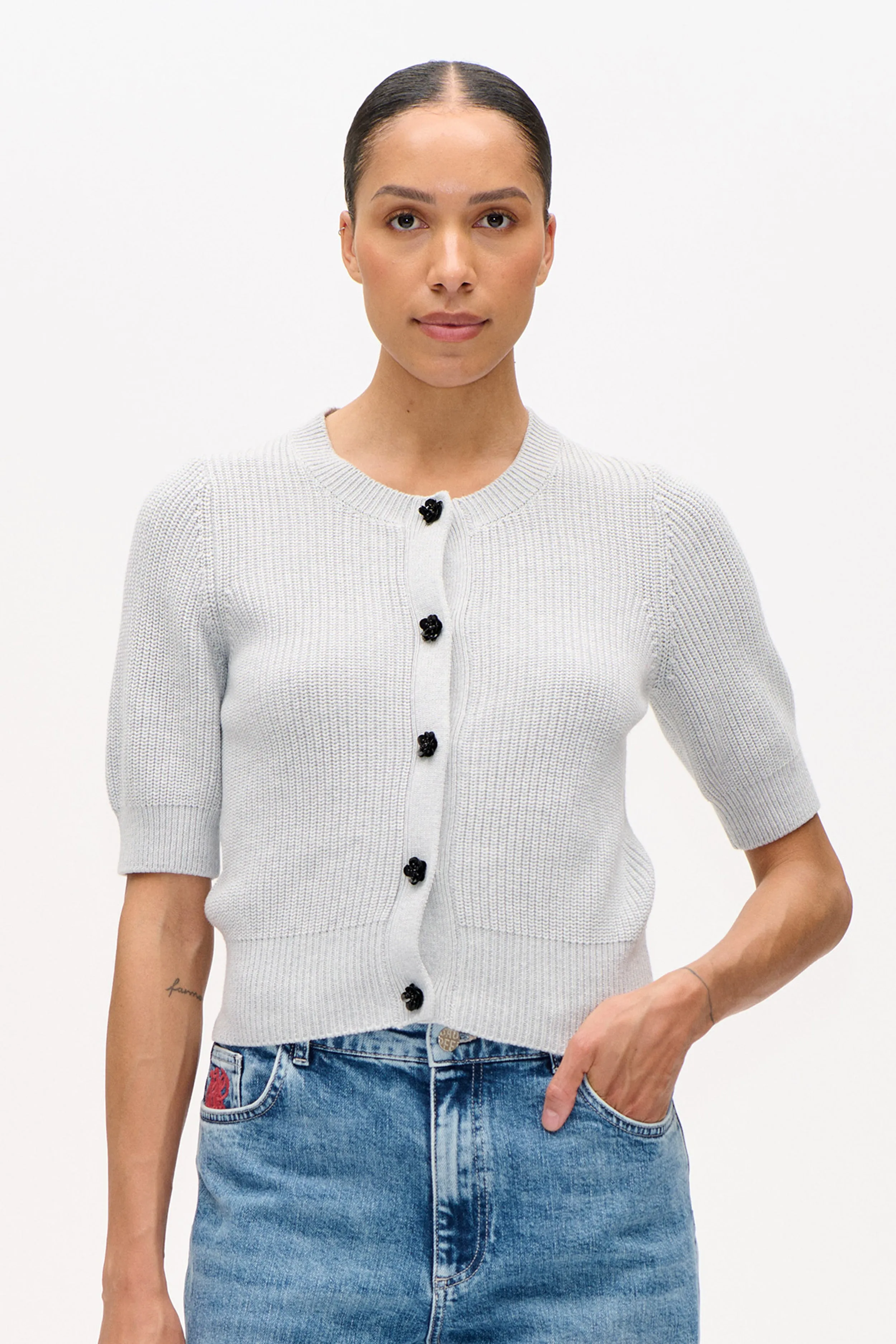 CATHIA CARDIGAN | Grey Melange sold by Baum und Pferdgarten