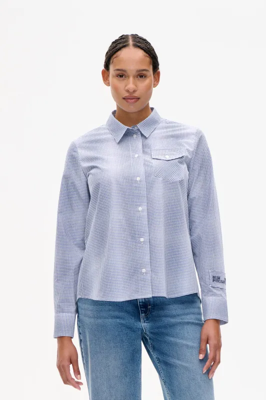 MENJA SHIRT | Blue Mini Check made by Baum und Pferdgarten