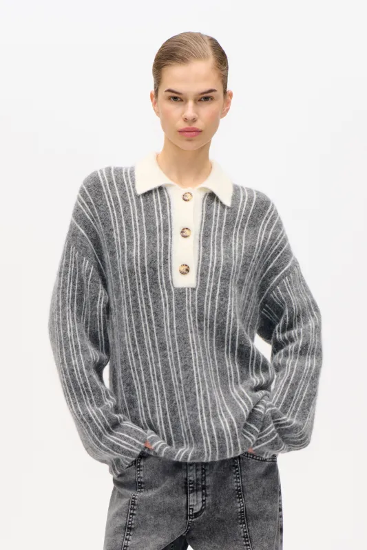 CARLOTA SWEATER | Thunder Grey Stripe sold by Baum und Pferdgarten