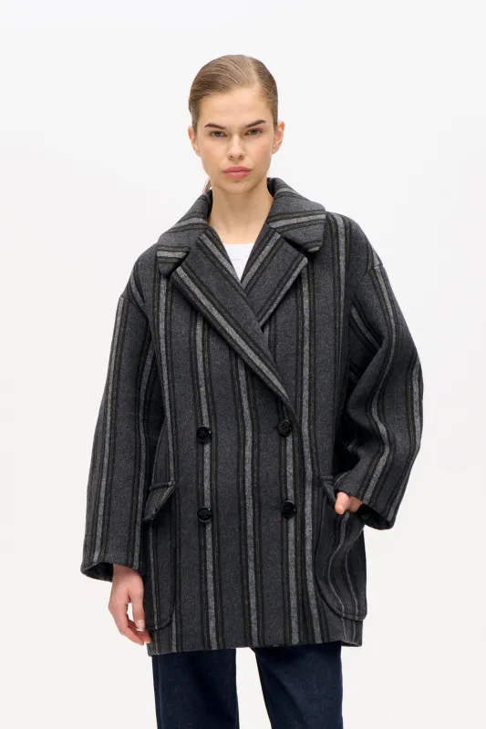 BATICIA JACKET | Black Grey Stripe sold by Baum und Pferdgarten