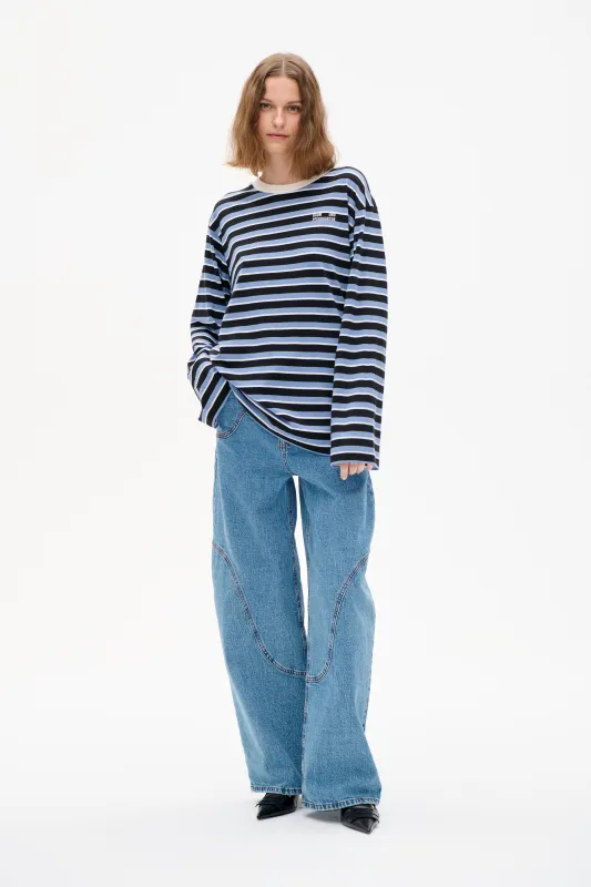 JEEVANA TOP | Blue Black Stripes sold by Baum und Pferdgarten