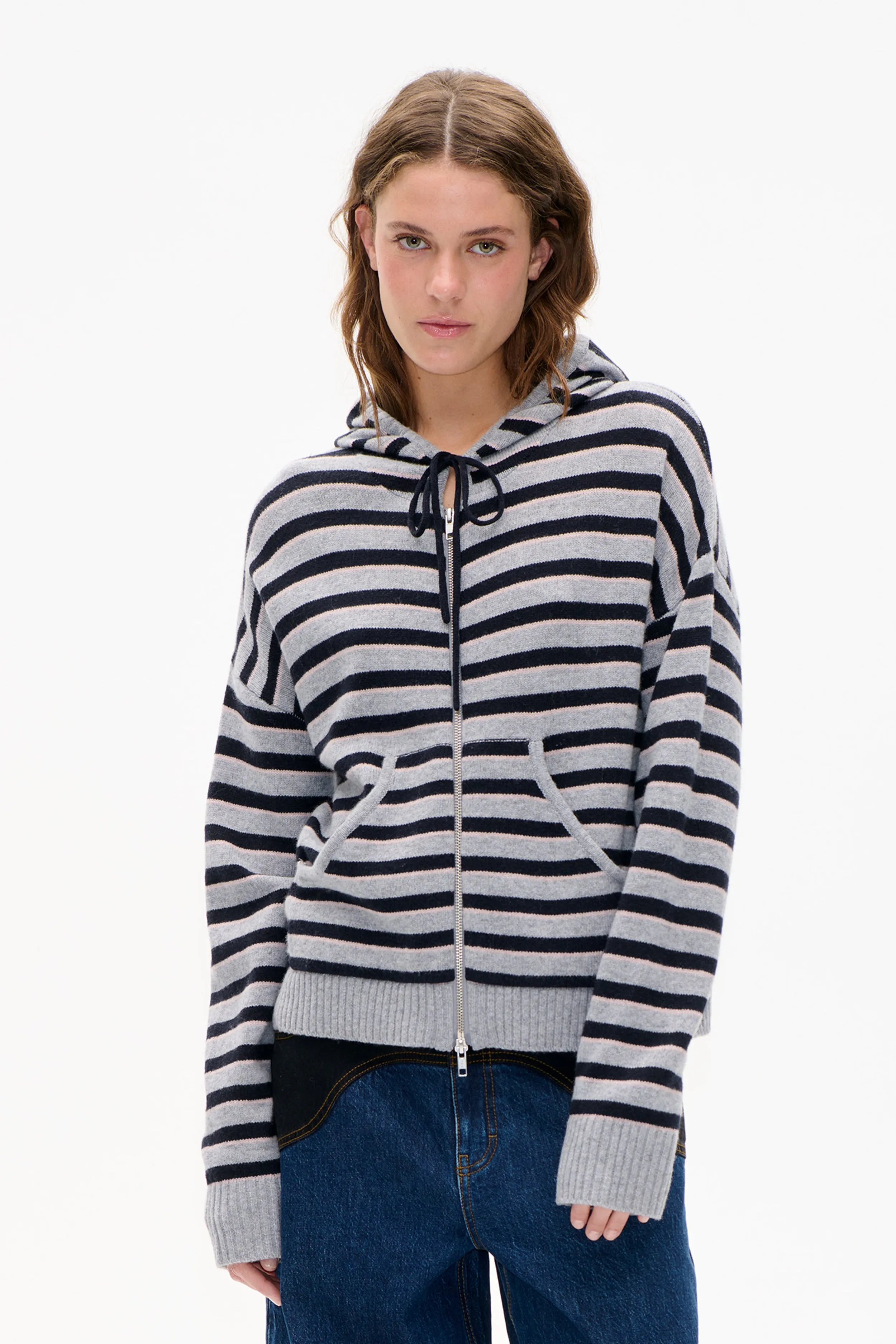 CALLEY CARDIGAN | Grey Black Stripe sold by Baum und Pferdgarten product image thumbnail 3