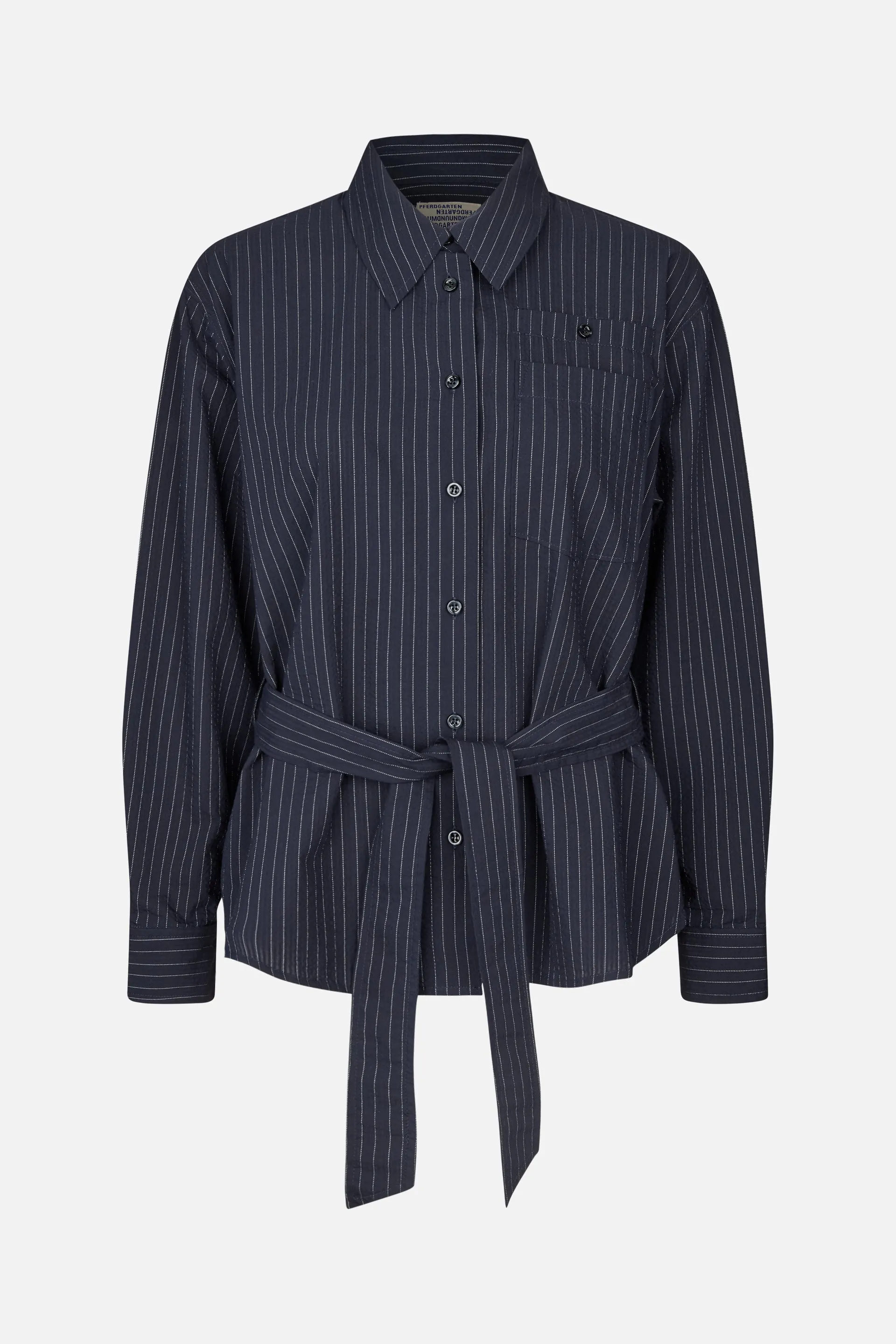 MATINA SHIRT | Navy Blue Pinstripe sold by Baum und Pferdgarten product image thumbnail 4