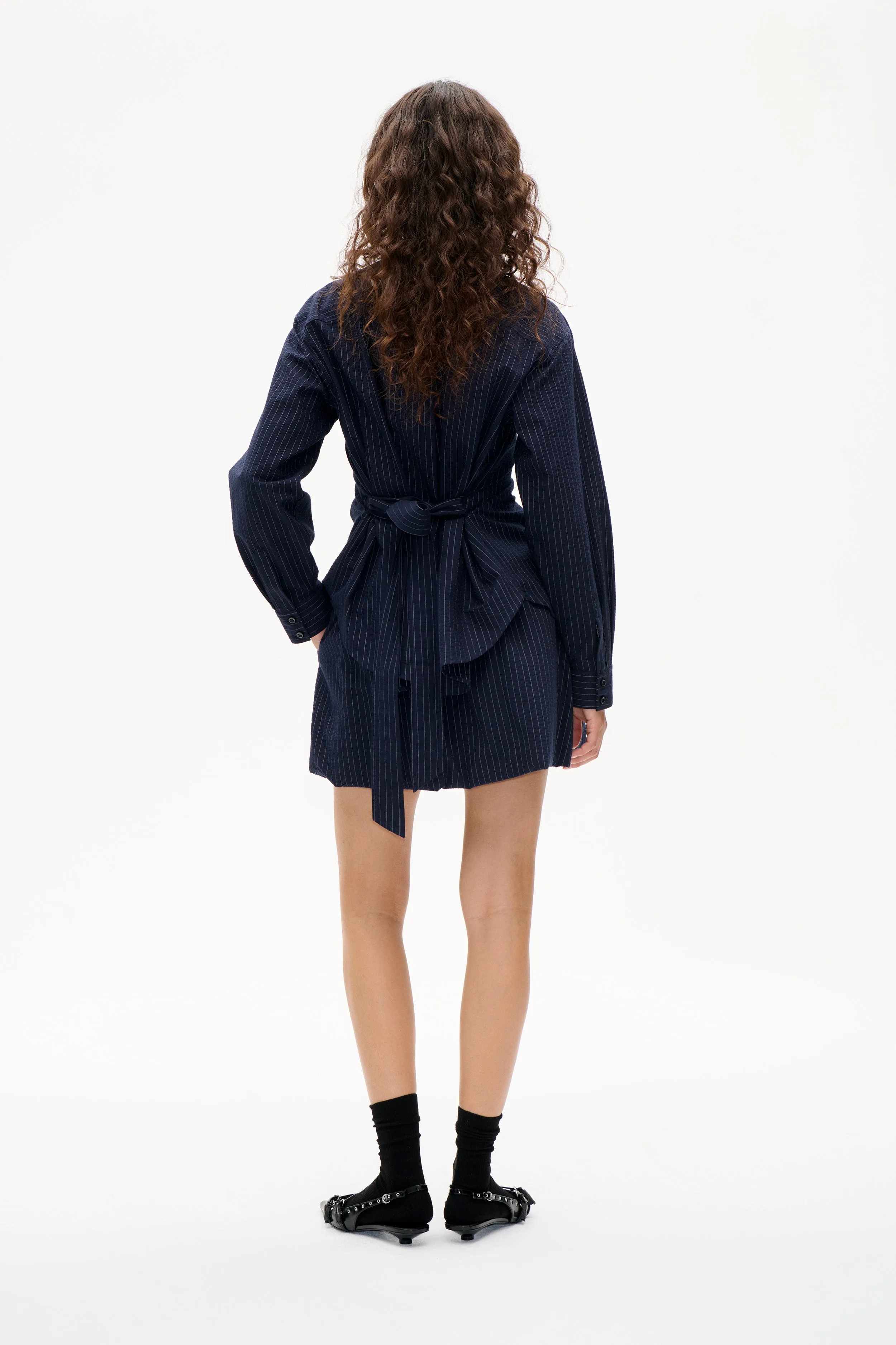 MATINA SHIRT | Navy Blue Pinstripe sold by Baum und Pferdgarten product image thumbnail 2