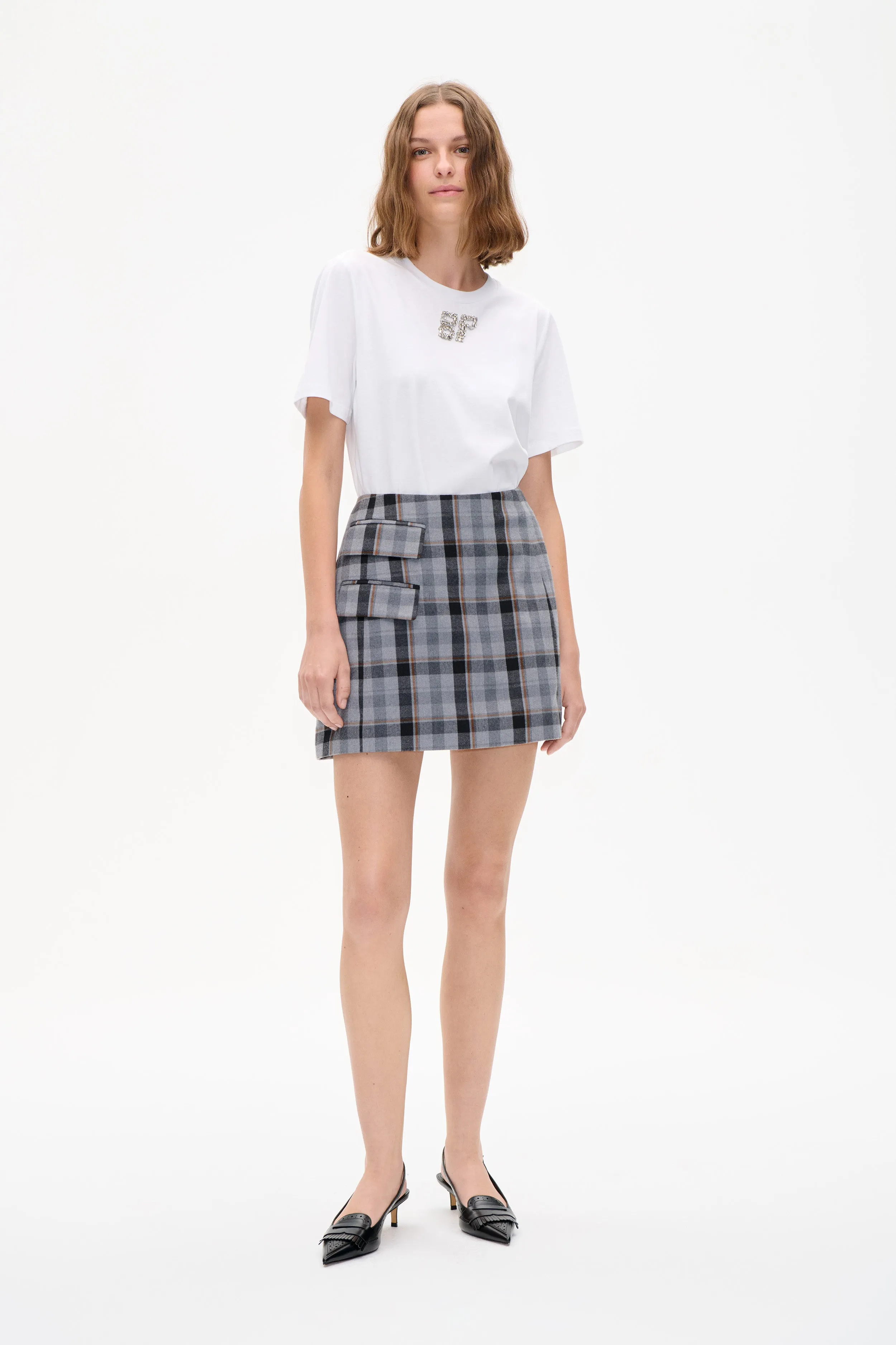 SHANIE SKIRT | Grey Soft Check sold by Baum und Pferdgarten