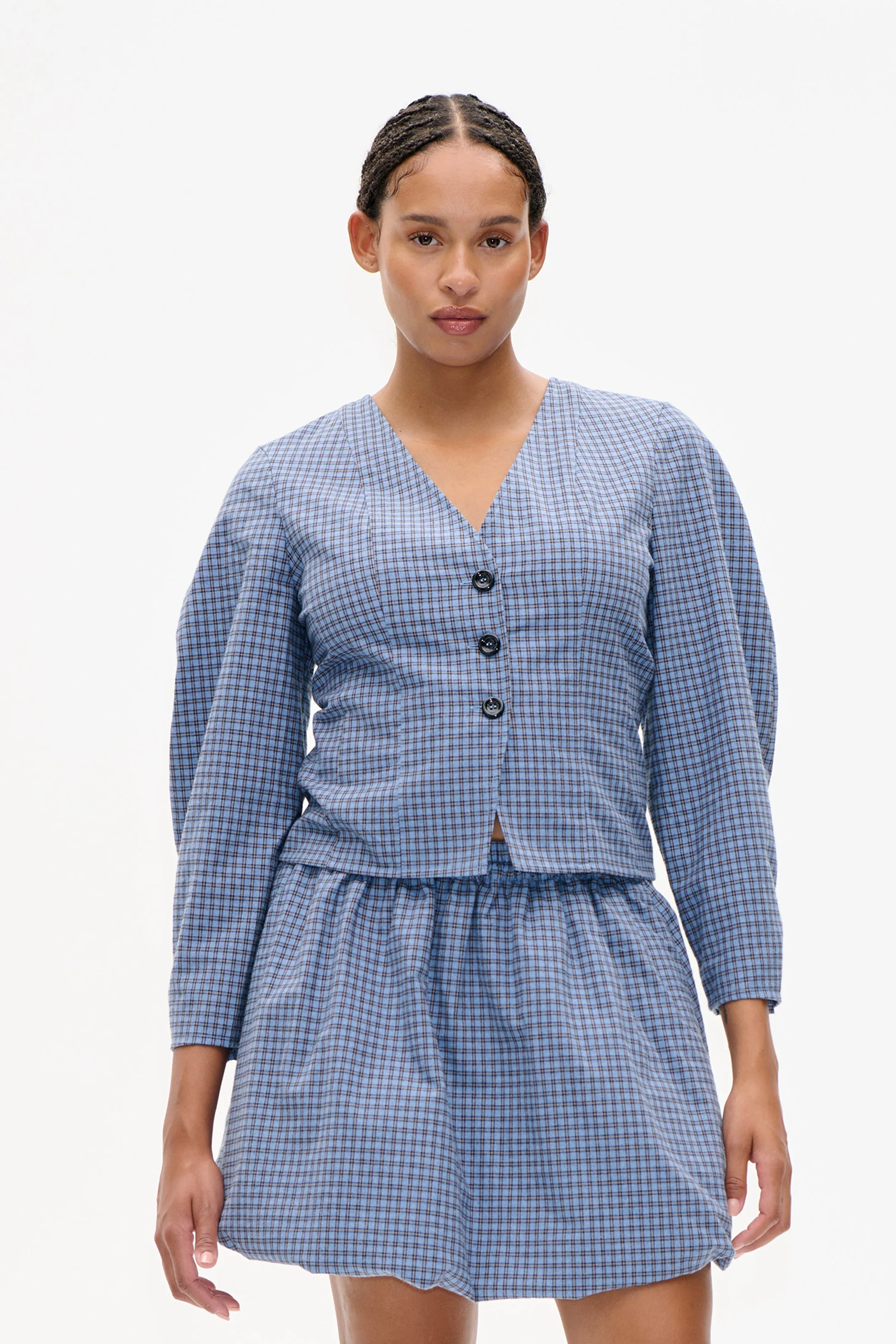 MILLEA SHIRT | Blue Flannel Check sold by Baum und Pferdgarten product image thumbnail 3