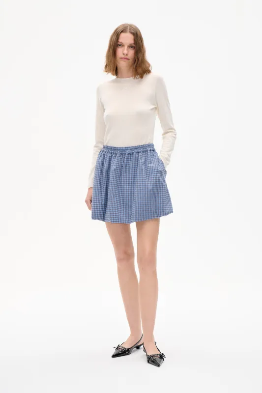 SANDA SKIRT | Blue Flannel Check made by Baum und Pferdgarten