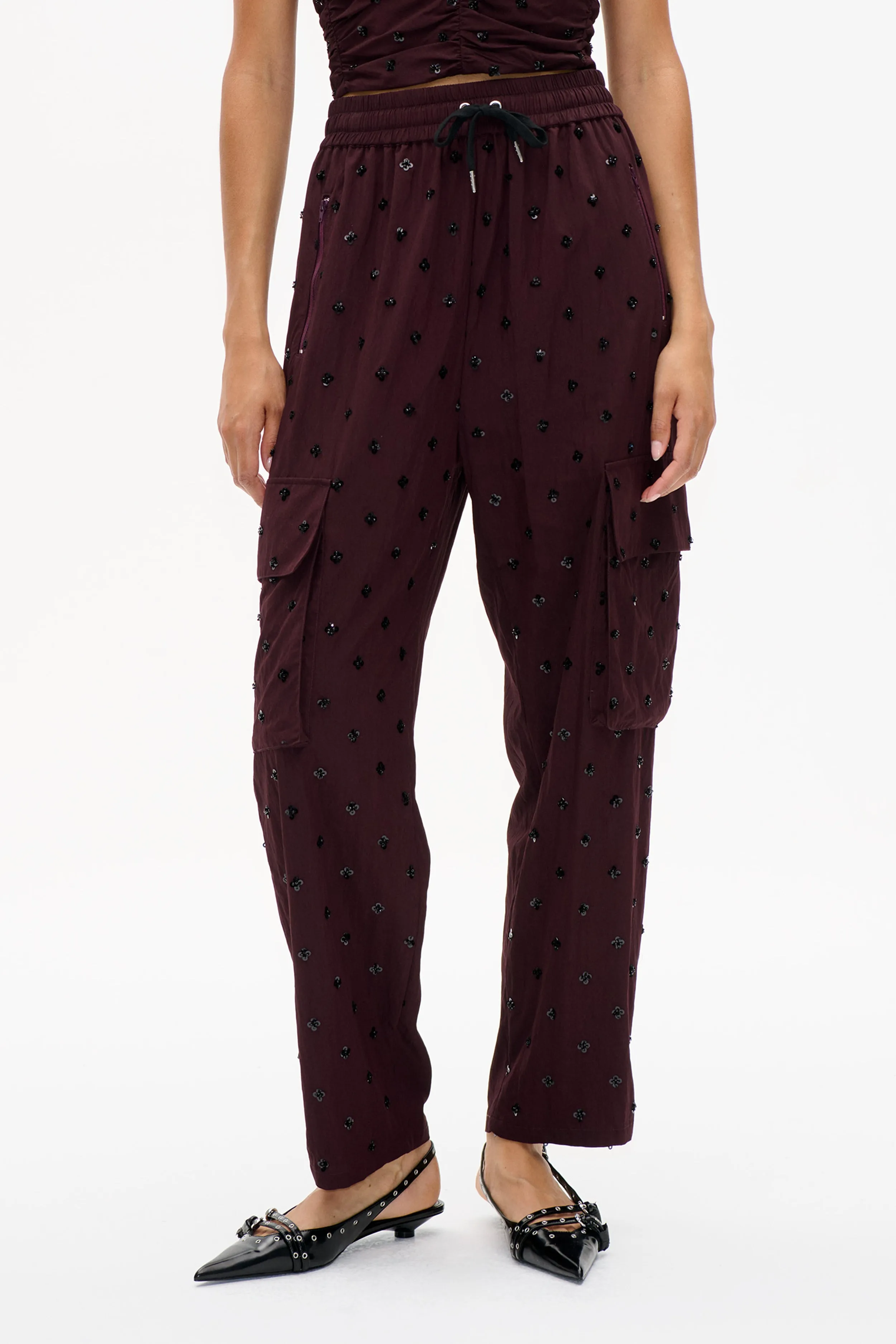 NEMU TROUSERS | Deep Burgundy Sequins Flower sold by Baum und Pferdgarten product image thumbnail 3