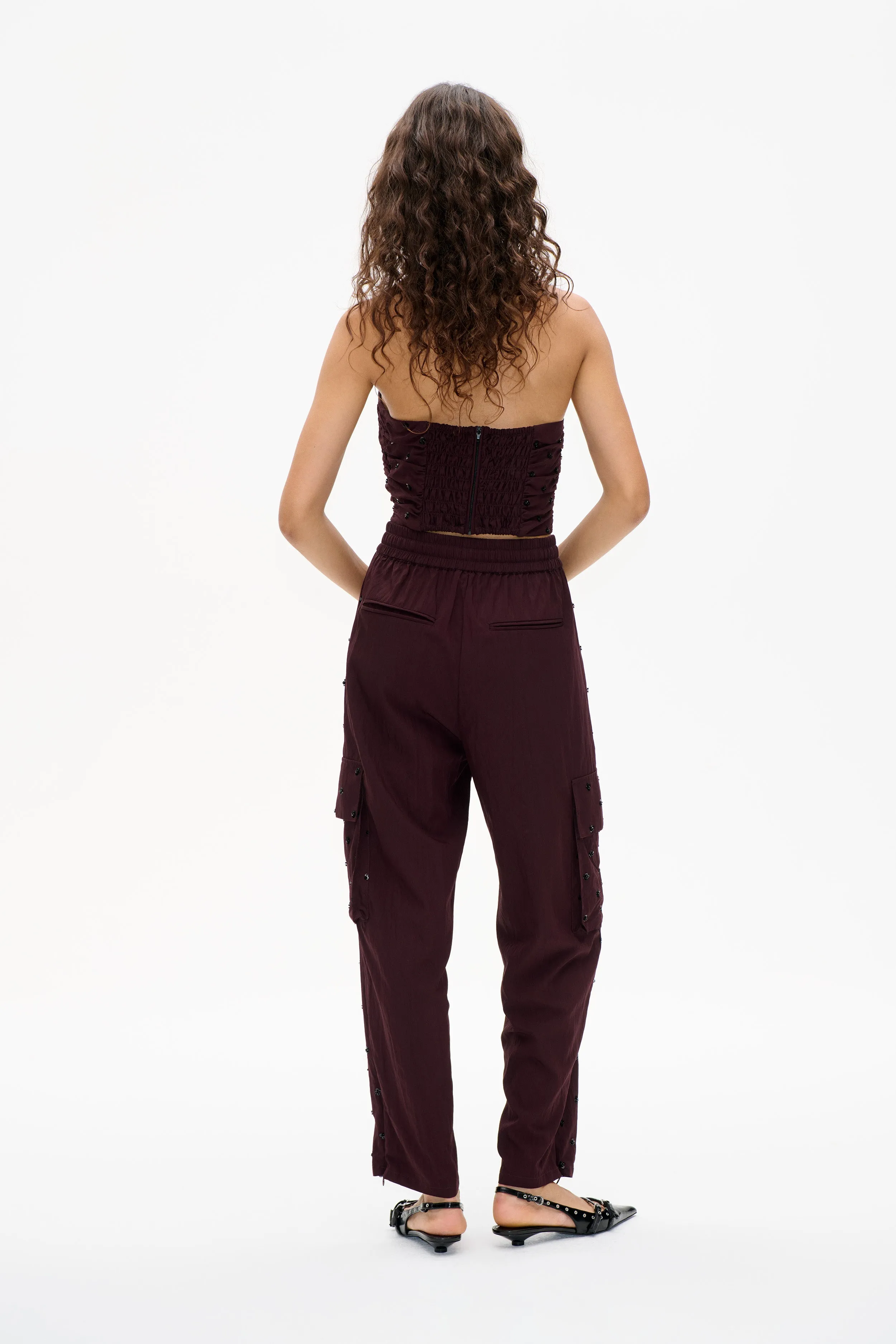 NEMU TROUSERS | Deep Burgundy Sequins Flower sold by Baum und Pferdgarten product image thumbnail 2