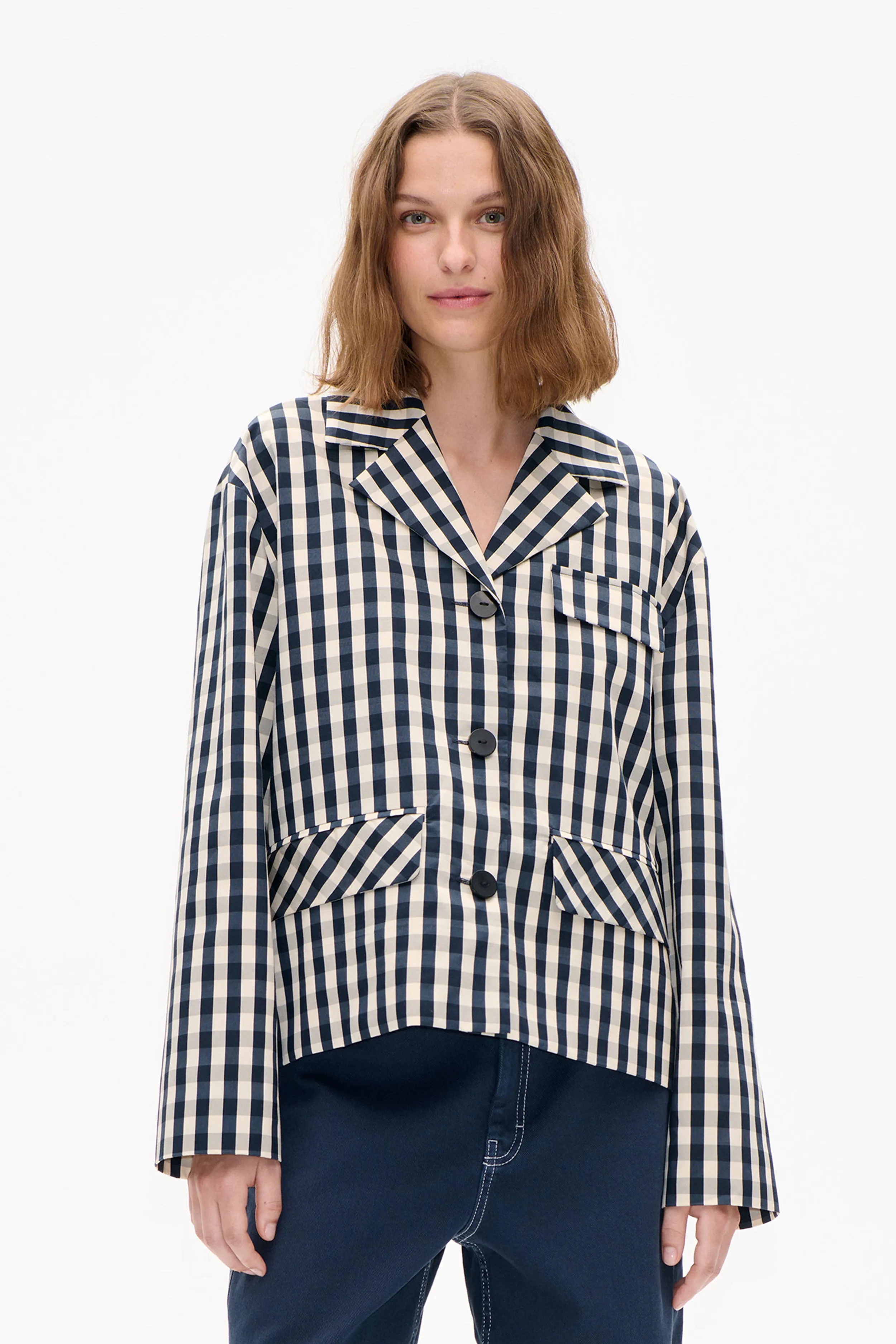 BANI JACKET | Navy Creme Check sold by Baum und Pferdgarten product image thumbnail 3