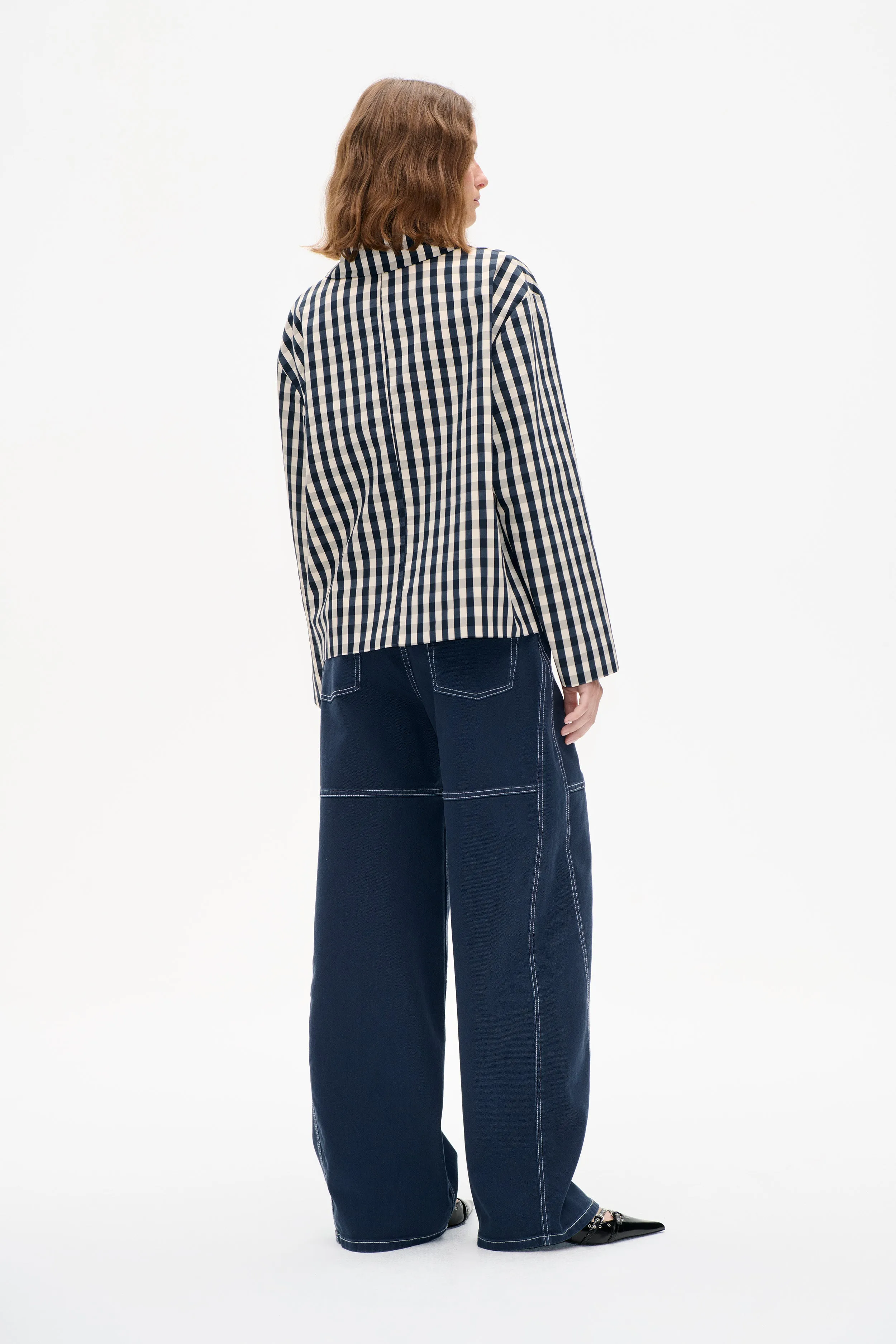 BANI JACKET | Navy Creme Check sold by Baum und Pferdgarten product image thumbnail 2
