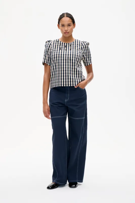 MINU BLOUSE | Navy Creme Check made by Baum und Pferdgarten