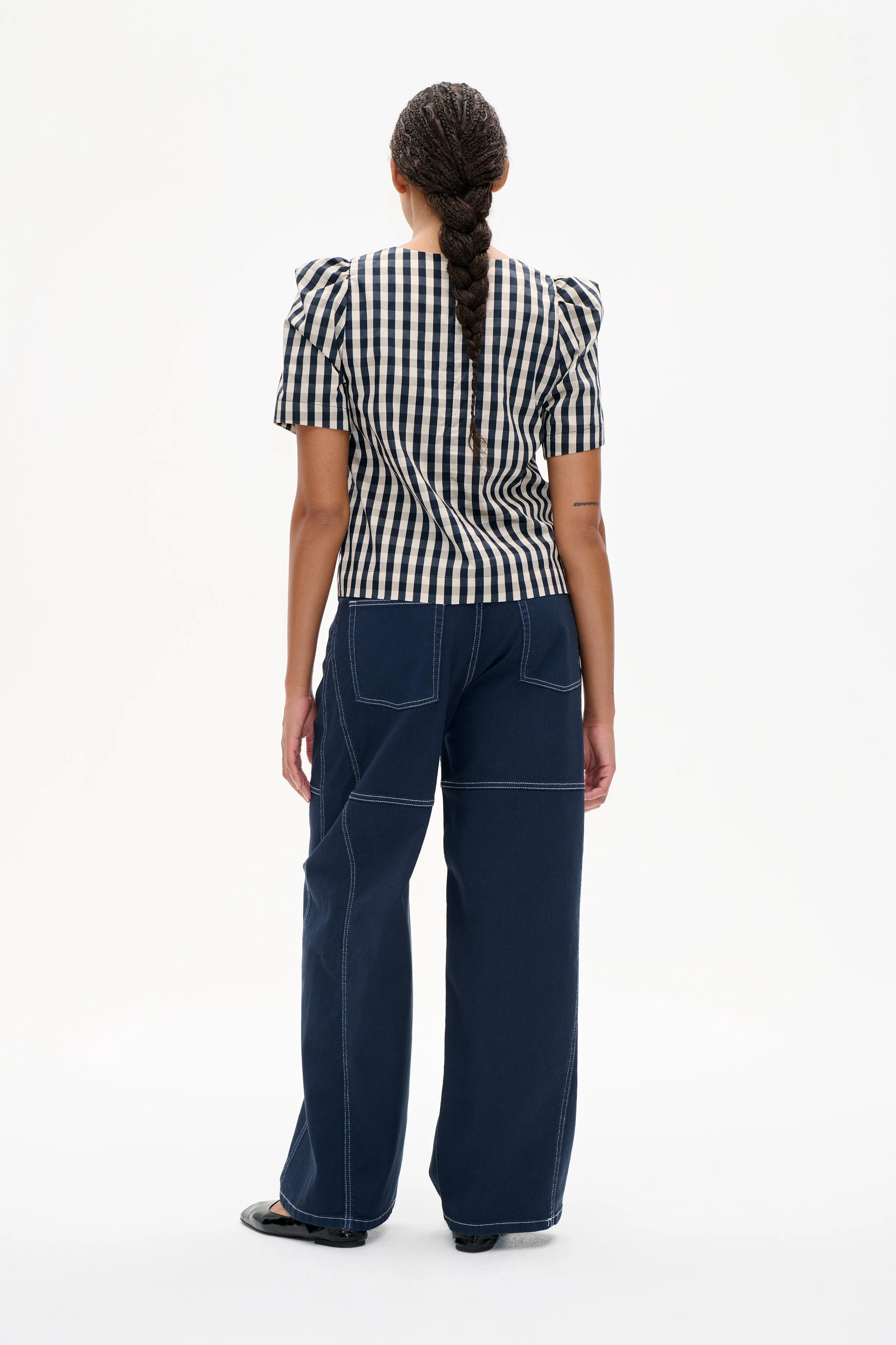 MINU BLOUSE | Navy Creme Check sold by Baum und Pferdgarten product image thumbnail 2