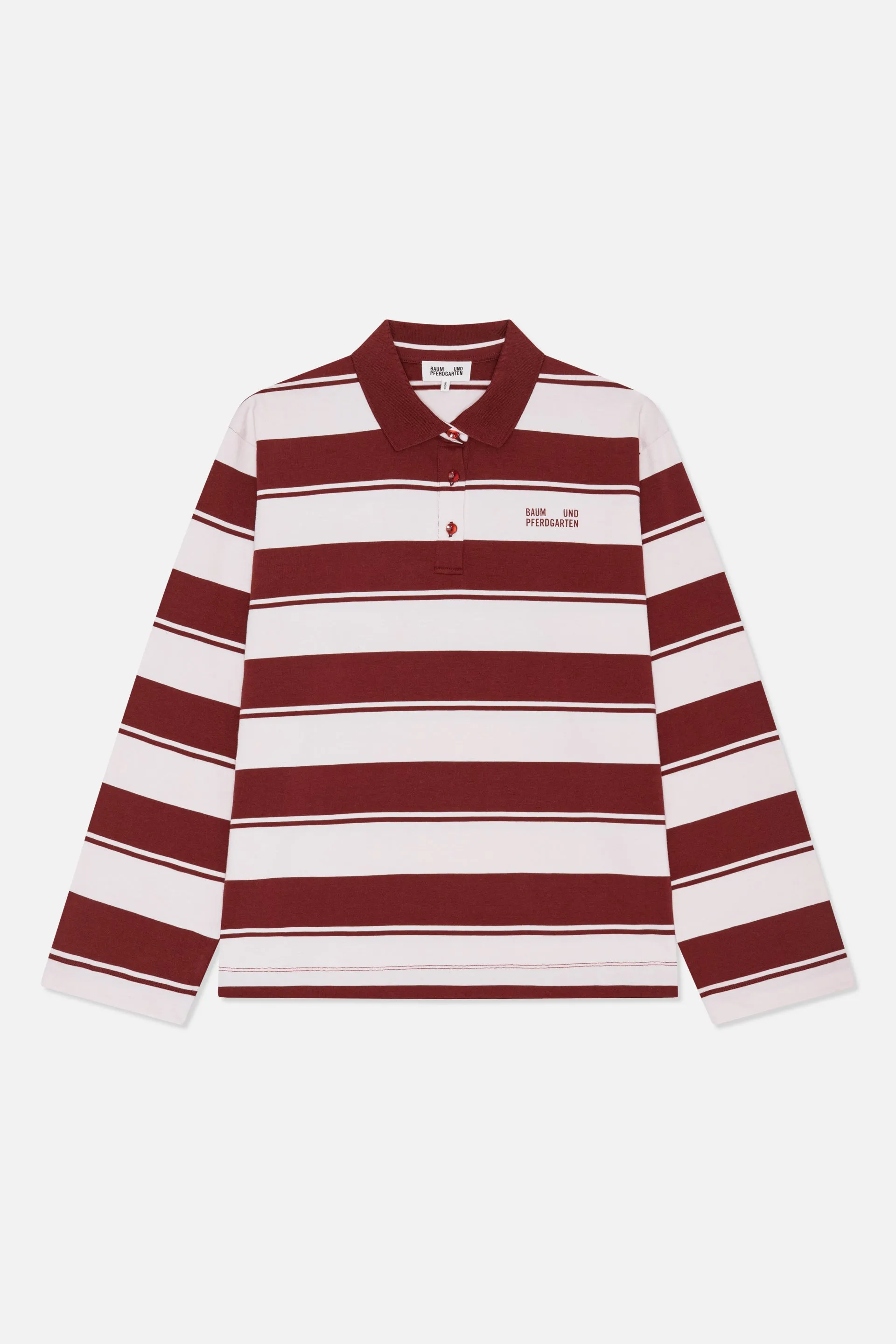 JEANNE TOP | Pink Red Polo Stripe sold by Baum und Pferdgarten product image thumbnail 4