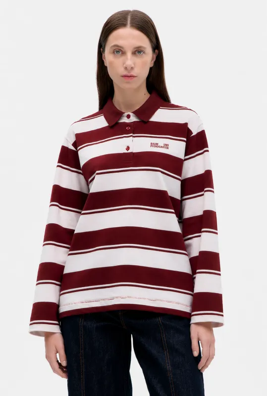 JEANNE TOP | Pink Red Polo Stripe made by Baum und Pferdgarten
