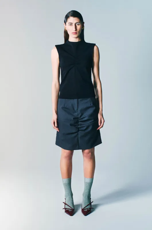 GATHERED SUIT SKIRT sold by Mode Mischief