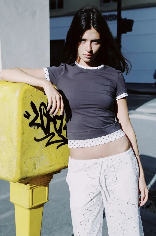 CONTRAST LAYERED TEE sold by Mode Mischief