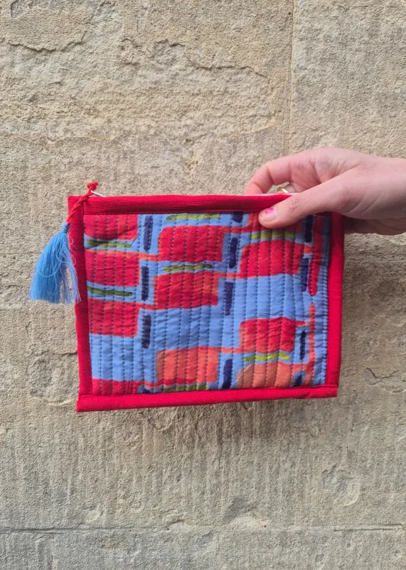 Quilted Pouch 'Up and Down' made by Humphries & Begg